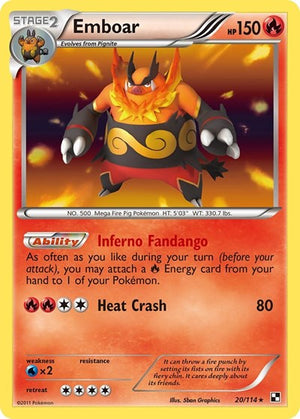 Pokemon TCG - Black & White - Emboar - 20/114 - Reverse Holofoil