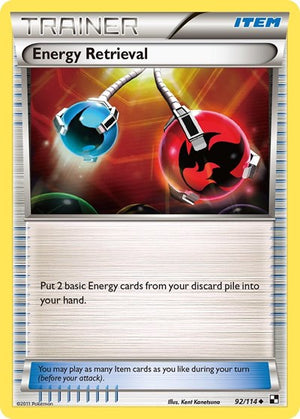 Pokemon TCG - Black & White - Energy Retrieval - 92/114 - Reverse Holofoil