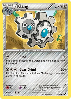 Pokemon TCG - Black & White - Klang - 75/114 - Reverse Holofoil