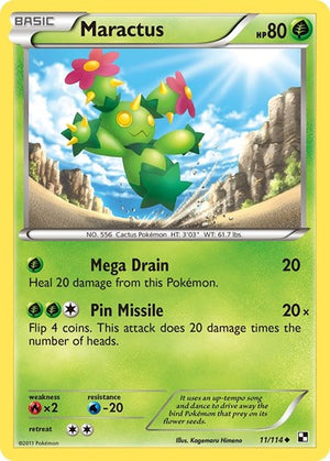 Pokemon TCG - Black & White - Maractus - 11/114 - Reverse Holofoil