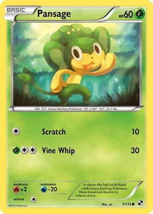 Pokemon TCG - Black & White - Pansage - 7/114