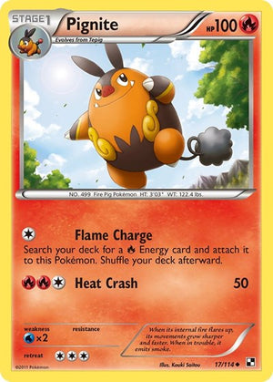 Pokemon TCG - Black & White - Pignite - 17/114 - Reverse Holofoil