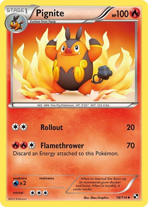 Pokemon TCG - Black & White - Pignite - 18/114