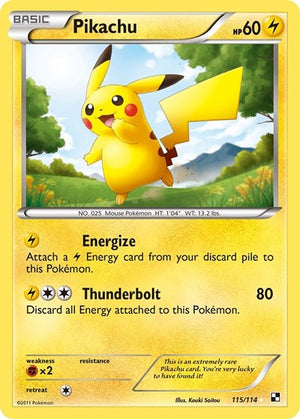 Pokemon TCG - Black & White - Pikachu - 115/114 - Holofoil