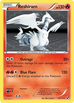 Pokemon TCG - Black & White - Reshiram - 26/114 - Reverse Holofoil