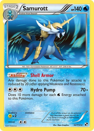 Pokemon TCG - Black & White - Samurott - 32/114 - Reverse Holofoil