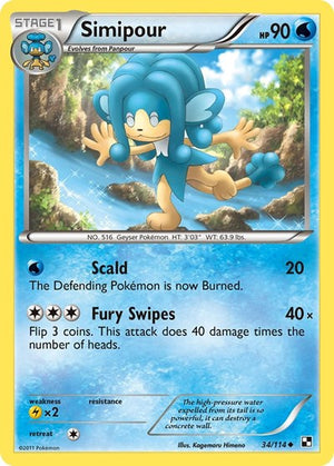 Pokemon TCG - Black & White - Simipour - 34/114 - Reverse Holofoil