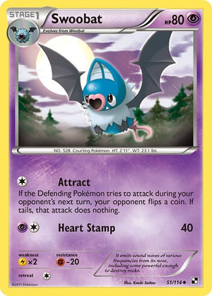 Pokemon TCG - Black & White - Swoobat - 51/114