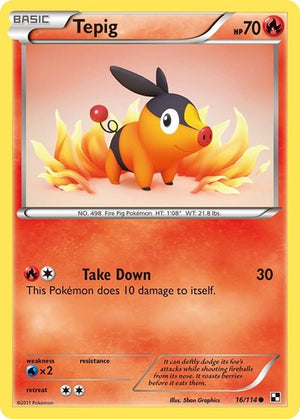 Pokemon TCG - Black & White - Tepig - 16/114 - Reverse Holofoil