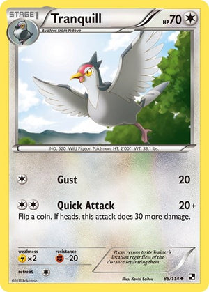Pokemon TCG - Black & White - Tranquill - 85/114