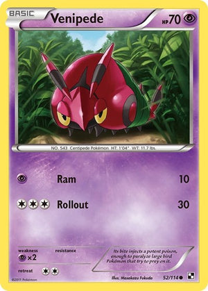Pokemon TCG - Black & White - Venipede - 52/114