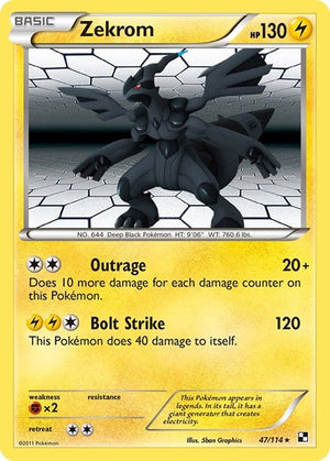 Pokemon TCG - Black & White - Zekrom - 47/114 - Reverse Holofoil