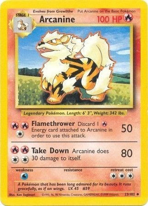 Pokemon TCG - Base Set - Arcanine - 023/102