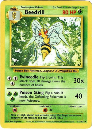 Pokemon TCG - Base Set - Beedrill - 017/102