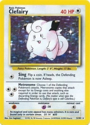 Pokemon TCG - Base Set - Clefairy - 005/102 - Holofoil