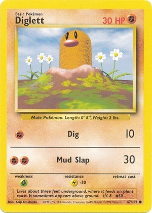 Pokemon TCG - Base Set - Diglett - 047/102
