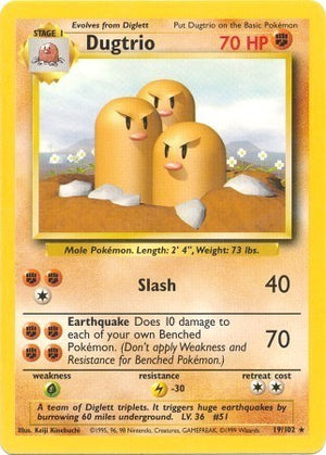 Pokemon TCG - Base Set - Dugtrio - 019/102