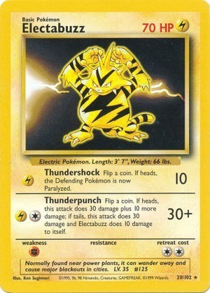 Pokemon TCG - Base Set - Electabuzz - 020/102