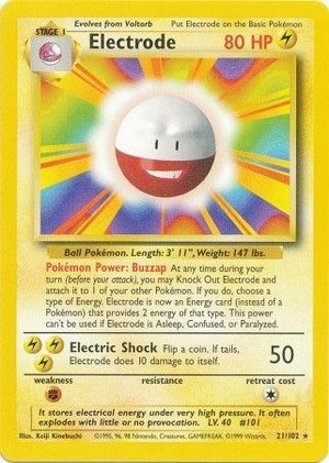 Pokemon TCG - Base Set - Electrode - 021/102