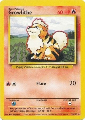 Pokemon TCG - Base Set - Growlithe - 028/102