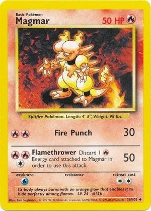 Pokemon TCG - Base Set - Magmar - 036/102