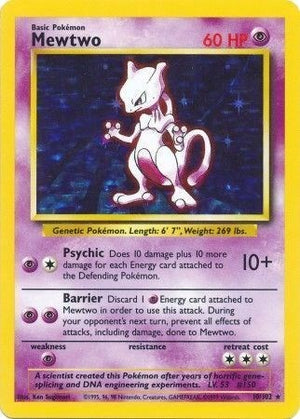 Pokemon TCG - Base Set - Mewtwo - 010/102 - Holofoil