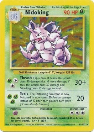 Pokemon TCG - Base Set - Nidoking - 011/102 - Holofoil