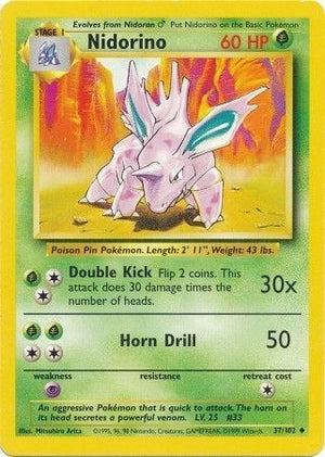 Pokemon TCG - Base Set - Nidorino - 037/102