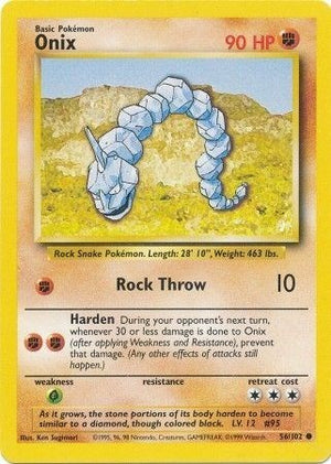 Pokemon TCG - Base Set - Onix - 056/102