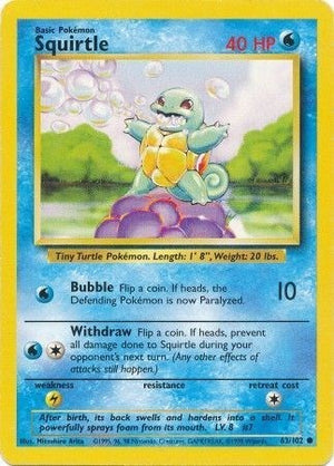 Pokemon TCG - Base Set - Squirtle - 063/102