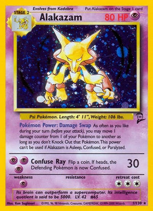 Pokemon TCG - Base Set 2 - Alakazam - 001/130 - Holofoil