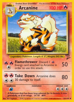 Pokemon TCG - Base Set 2 - Arcanine - 033/130