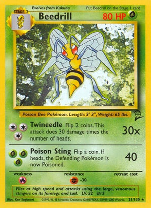 Pokemon TCG - Base Set 2 - Beedrill - 021/130