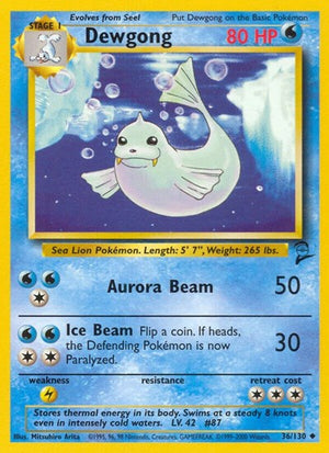 Pokemon TCG - Base Set 2 - Dewgong - 036/130
