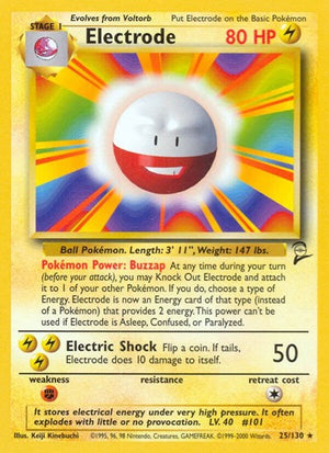 Pokemon TCG - Base Set 2 - Electrode - 025/130