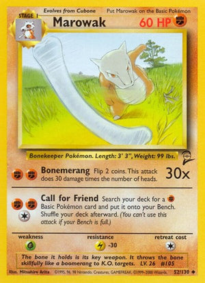 Pokemon TCG - Base Set 2 - Marowak - 052/130