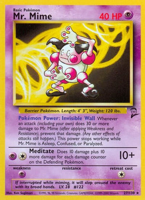 Pokemon TCG - Base Set 2 - Mr. Mime - 027/130