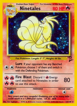 Pokemon TCG - Base Set 2 - Ninetales - 013/130 - Holofoil