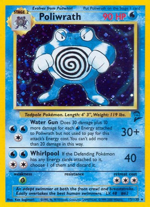 Pokemon TCG - Base Set 2 - Poliwrath - 015/130 - Holofoil