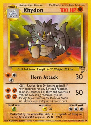 Pokemon TCG - Base Set 2 - Rhydon - 059/130