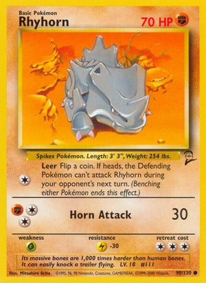 Pokemon TCG - Base Set 2 - Rhyhorn - 090/130