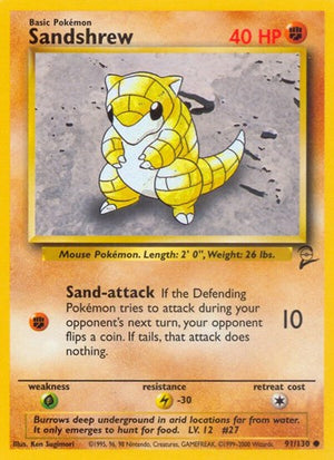 Pokemon TCG - Base Set 2 - Sandshrew - 091/130