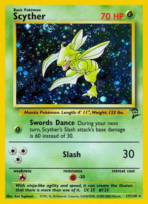 Pokemon TCG - Base Set 2 - Scyther - 017/130 - Holofoil
