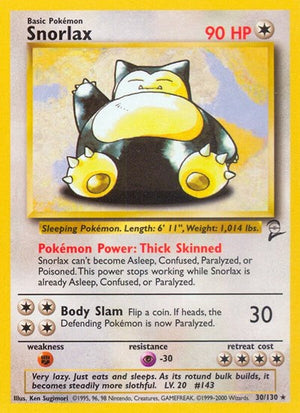 Pokemon TCG - Base Set 2 - Snorlax - 030/130