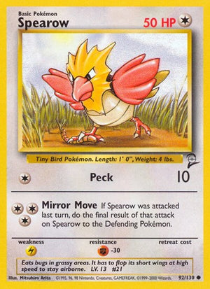 Pokemon TCG - Base Set 2 - Spearow - 092/130