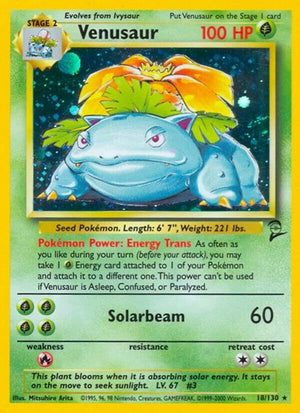 Pokemon TCG - Base Set 2 - Venusaur - 018/130 - Holofoil