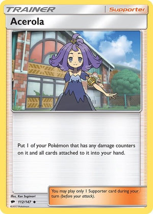Pokemon TCG - SM - Burning Shadows - Acerola - 112/147 - Reverse Holofoil