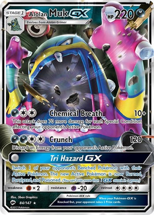 Pokemon TCG - SM - Burning Shadows - Alolan Muk GX - 84/147 - Holofoil