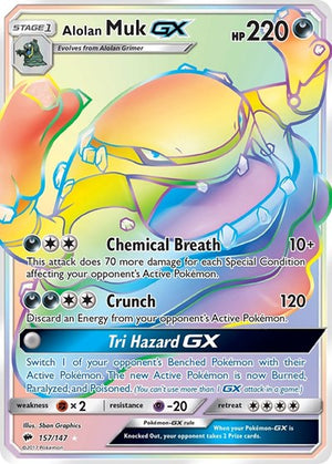 Pokemon TCG - SM - Burning Shadows - Alolan Muk GX - 157/147 - Holofoil