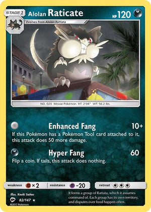Pokemon TCG - SM - Burning Shadows - Alolan Raticate - 82/147